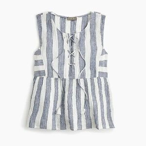 J. Crew Point Sur Linen Sleeveless Top